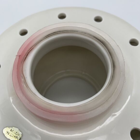 Candle Jar Ceramic Shade Topper Holly Berries Amaryllis Daphodils Winter Holiday - Picture 8 of 8